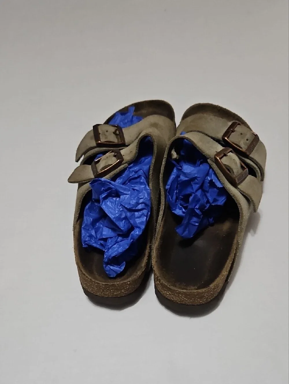 Birkenstock Unisex  ArizonaDouble Strap Buckle Sandals in Olive Gray Size 40(9)